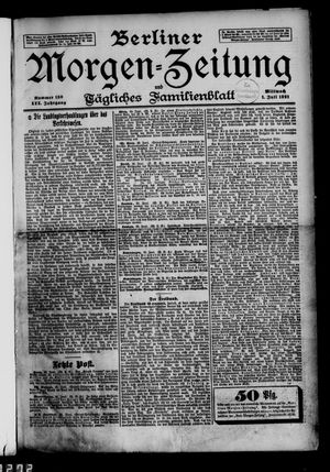 Berliner Morgen-Zeitung vom 01.07.1891