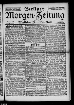 Berliner Morgen-Zeitung vom 19.07.1891