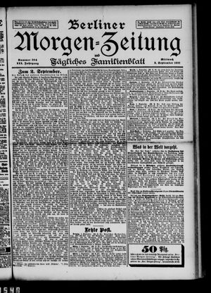 Berliner Morgen-Zeitung vom 02.09.1891