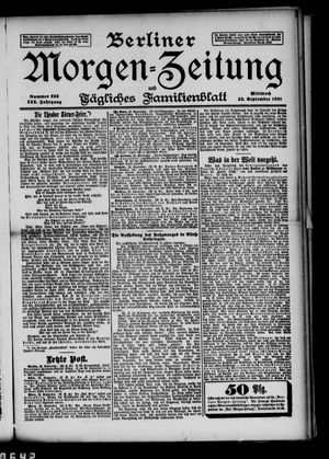 Berliner Morgen-Zeitung vom 23.09.1891