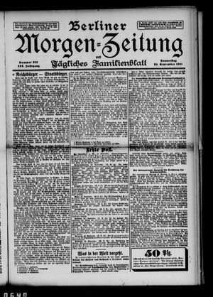 Berliner Morgen-Zeitung vom 24.09.1891