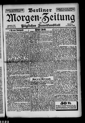 Berliner Morgen-Zeitung vom 04.10.1891