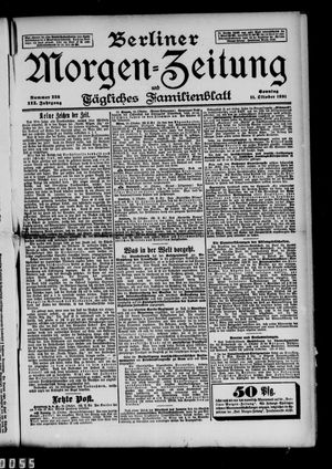 Berliner Morgen-Zeitung vom 11.10.1891