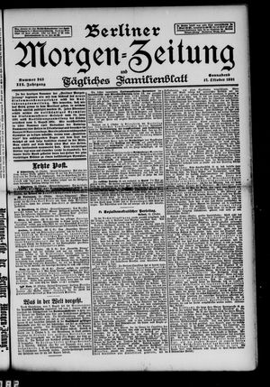 Berliner Morgen-Zeitung vom 17.10.1891