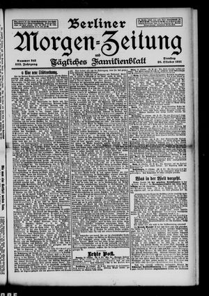 Berliner Morgen-Zeitung vom 20.10.1891