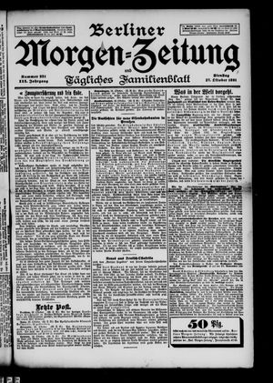 Berliner Morgen-Zeitung vom 27.10.1891