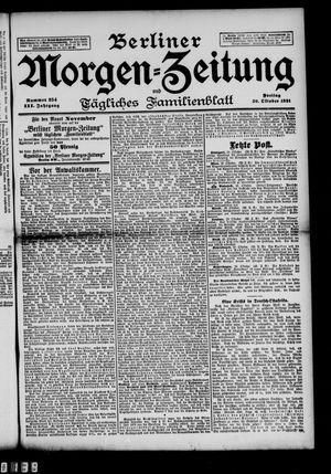 Berliner Morgen-Zeitung vom 30.10.1891