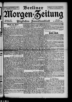 Berliner Morgen-Zeitung vom 10.11.1891