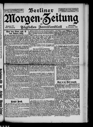 Berliner Morgen-Zeitung vom 19.11.1891