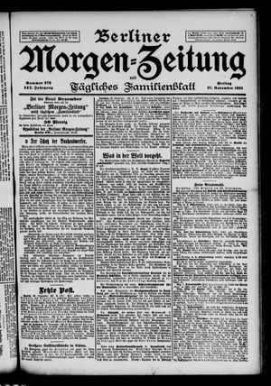 Berliner Morgen-Zeitung vom 27.11.1891