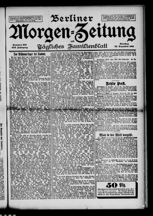 Berliner Morgen-Zeitung vom 22.12.1891