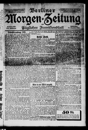 Berliner Morgen-Zeitung vom 31.12.1891
