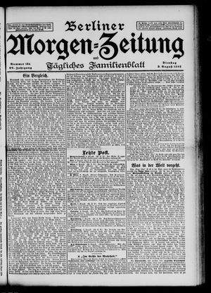 Berliner Morgen-Zeitung vom 09.08.1892