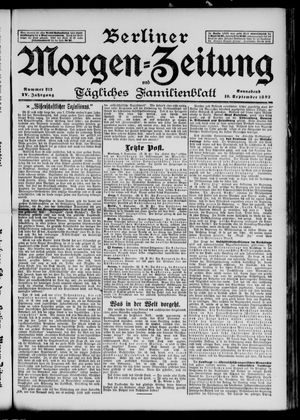 Berliner Morgen-Zeitung vom 10.09.1892