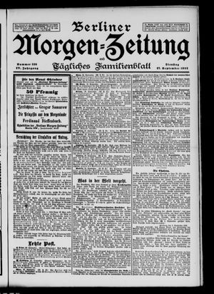 Berliner Morgen-Zeitung vom 27.09.1892