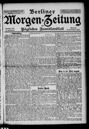 Berliner Morgen-Zeitung vom 15.11.1893