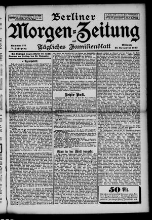 Berliner Morgen-Zeitung vom 22.11.1893