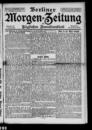 Berliner Morgenzeitung vom 20.01.1894