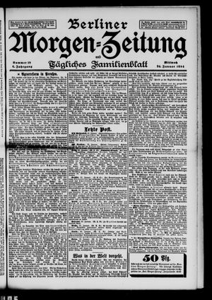 Berliner Morgenzeitung vom 24.01.1894