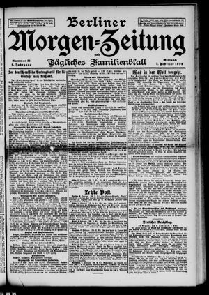 Berliner Morgenzeitung vom 07.02.1894