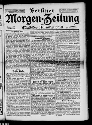 Berliner Morgenzeitung vom 20.02.1894