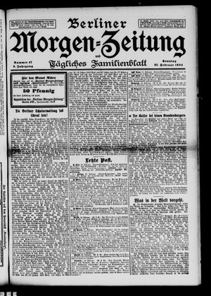 Berliner Morgenzeitung vom 25.02.1894
