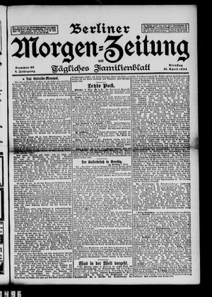 Berliner Morgenzeitung vom 10.04.1894