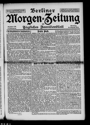 Berliner Morgenzeitung vom 19.08.1894