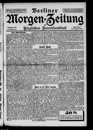 Berliner Morgenzeitung vom 25.08.1894