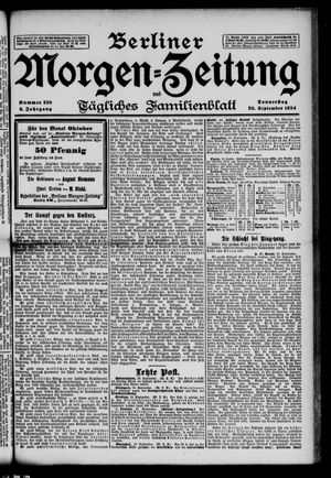 Berliner Morgenzeitung vom 20.09.1894