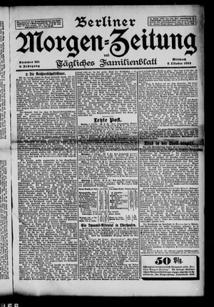Berliner Morgenzeitung vom 03.10.1894