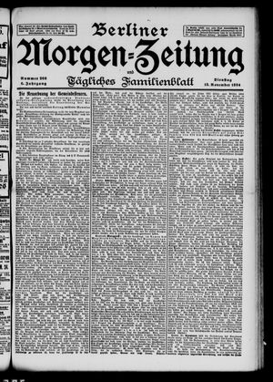 Berliner Morgenzeitung vom 13.11.1894