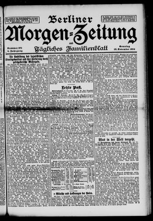 Berliner Morgenzeitung vom 18.11.1894