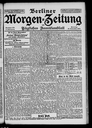 Berliner Morgenzeitung vom 25.11.1894