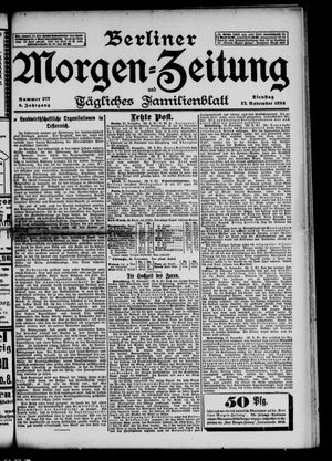 Berliner Morgenzeitung vom 27.11.1894