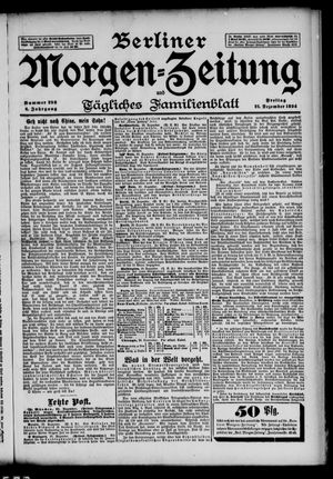 Berliner Morgenzeitung vom 21.12.1894