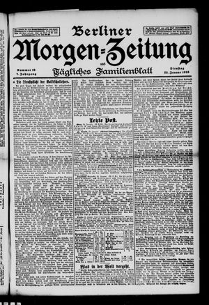 Berliner Morgenzeitung vom 22.01.1895