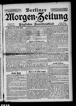 Berliner Morgenzeitung vom 14.02.1895