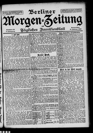 Berliner Morgen-Zeitung vom 21.02.1895