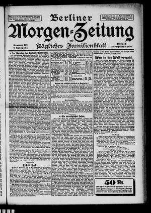 Berliner Morgen-Zeitung vom 25.09.1895