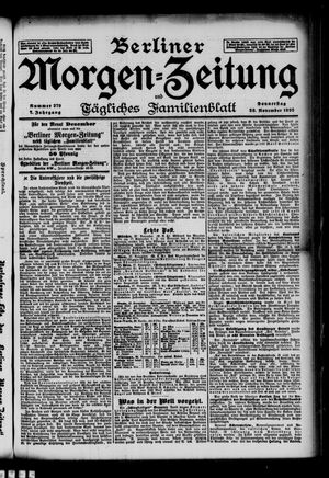 Berliner Morgen-Zeitung on Nov 28, 1895
