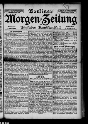 Berliner Morgenzeitung vom 16.01.1896