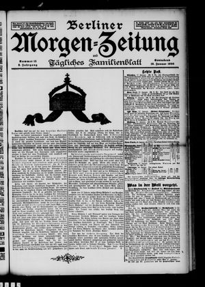 Berliner Morgenzeitung vom 18.01.1896