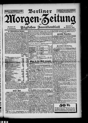 Berliner Morgenzeitung vom 22.02.1896