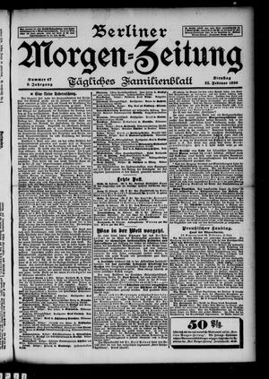 Berliner Morgen-Zeitung vom 25.02.1896