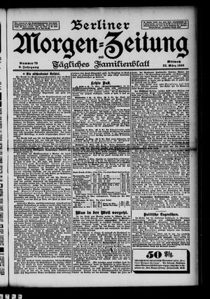 Berliner Morgenzeitung vom 25.03.1896