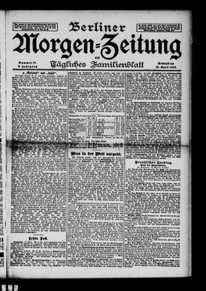 Berliner Morgenzeitung vom 18.04.1896
