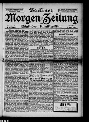 Berliner Morgenzeitung vom 19.04.1896