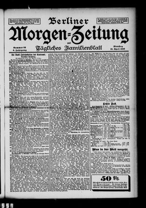 Berliner Morgenzeitung vom 21.04.1896