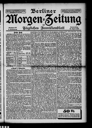 Berliner Morgenzeitung vom 23.04.1896